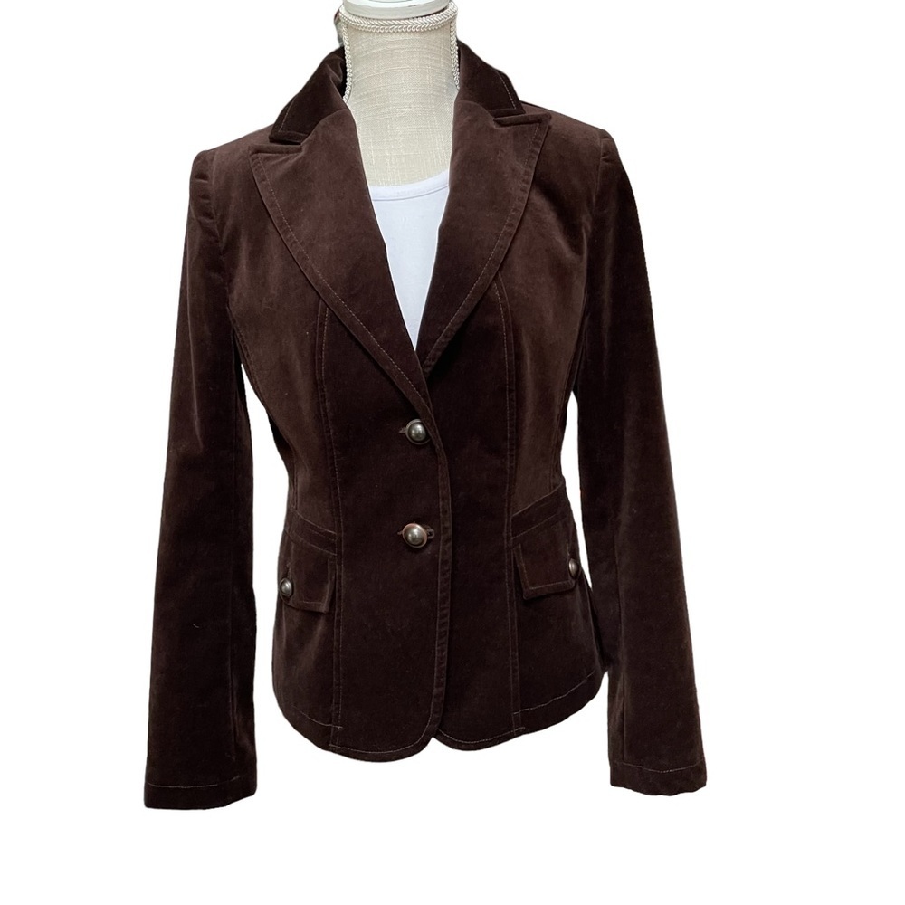 Vintage L' Equipe Purple Velvet Two Button Blazer with Front Pocket Size: 44( L)